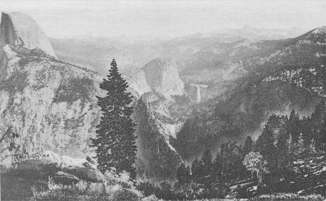 The Sierras, from Glacier Point Hotel Porch.