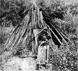O-chum (bark house) of Yosemite Indians