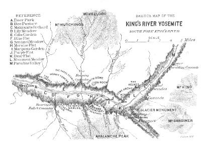 [Sketch map of the King’s River Yosemite, South Fork King’s River]
