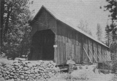 Covered bridge over South Fork of Merced River of Wawona