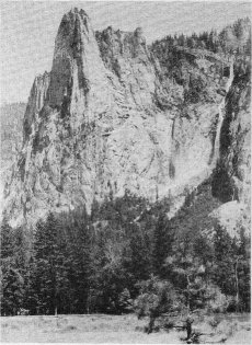 Sentinel Rock and Sentinel Falls in Spring