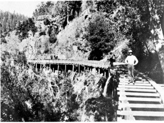 Flume of the Golden Rock Water Company at Hardin’s Mill.