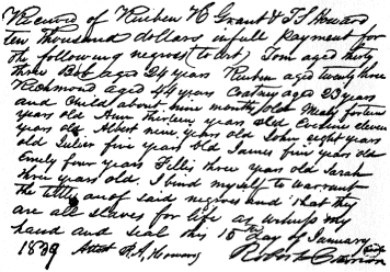 Agreement for Purchase of Slaves