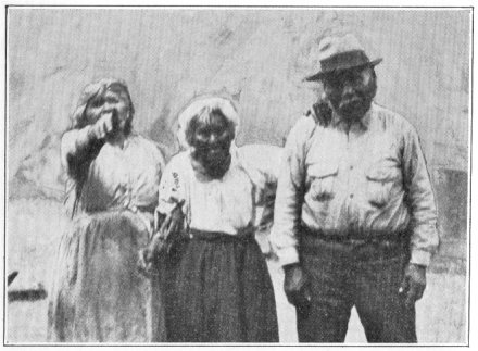 Full-blood Yosemite Indians, descendants of Chief Ten-ie-ya. From left to right are Mary Leonard, Maria Lebrado and Tom Lupton