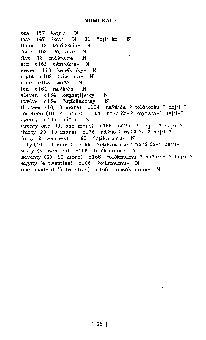 Numerals (Page 52)