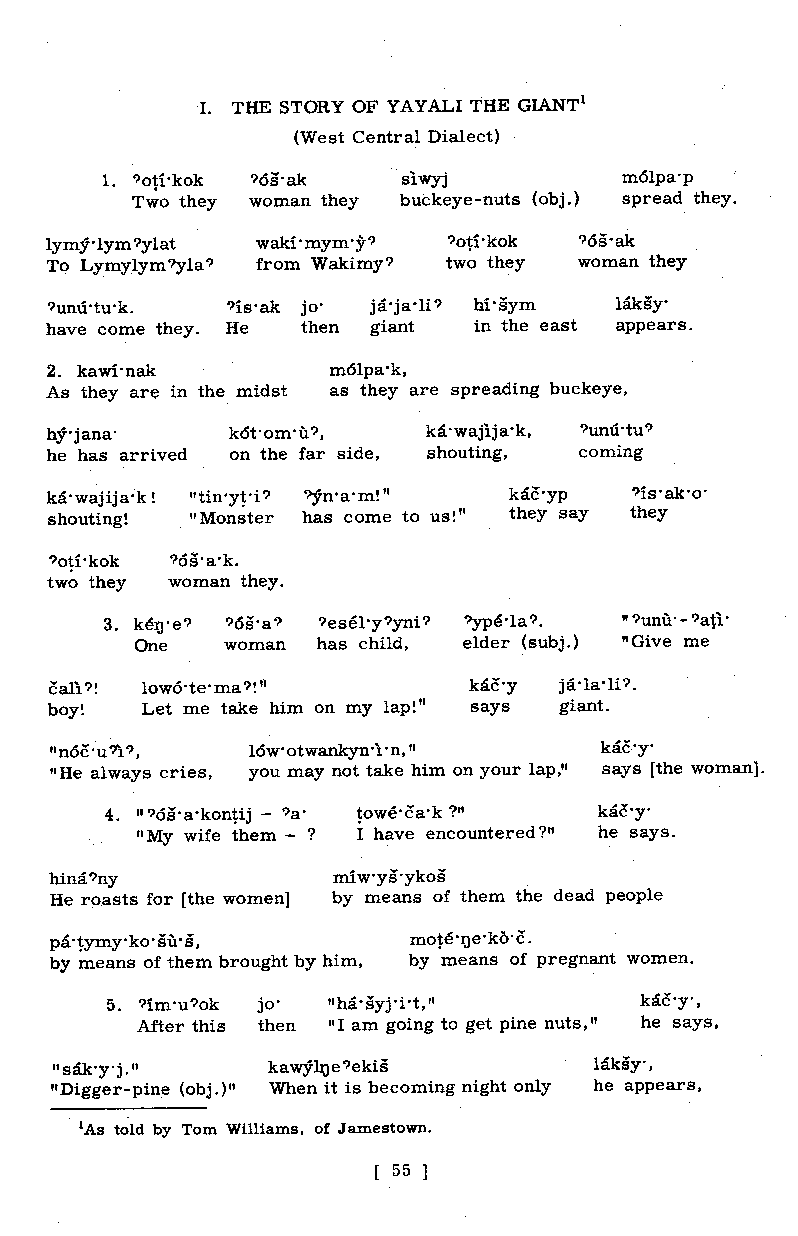 Texts: I. The story of Yayali the Giant (Page 55)