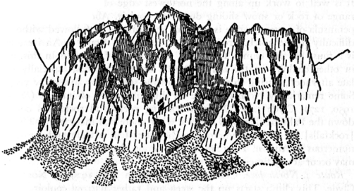 Sketch 18. North Palisade from the west, and Route 1.