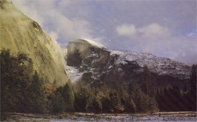 Half Dome snow in autumn