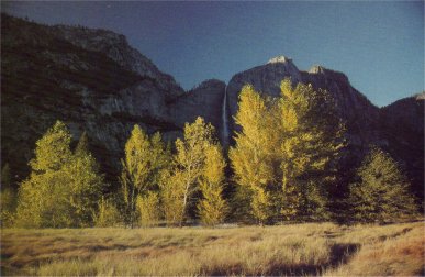 upper Yosemite Fall in autumn