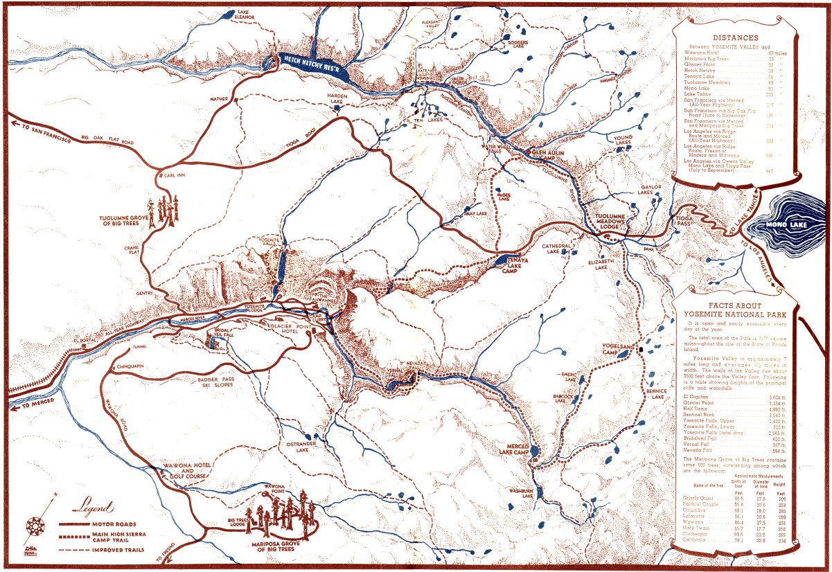 Map of Yosemite National Park by Della Taylor Hoss