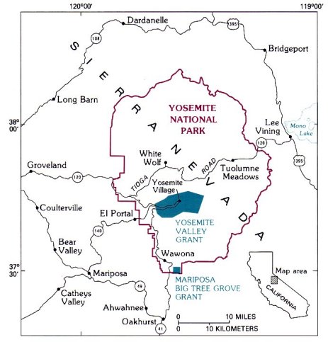 YOSEMITE NATIONAL PARK and the original grants to the State of California. (Fig. 1)