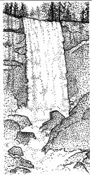 Drawing of Vernal Falls, Yosemite Valley