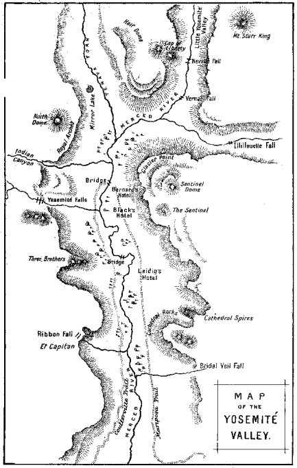 Map of the Yosemit Valley.