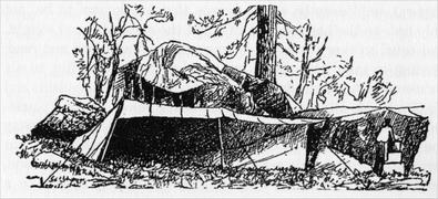 Outline Plan of an Open Tent for Camping.