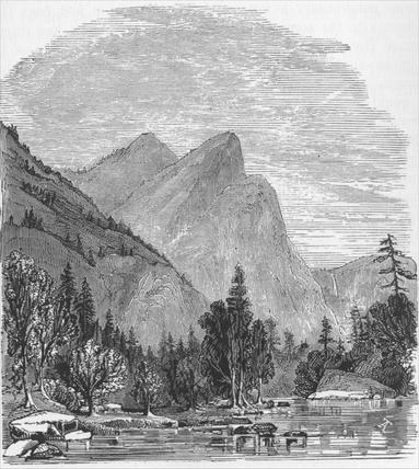 The Three Brothers (highest 3,818 feet above valley).