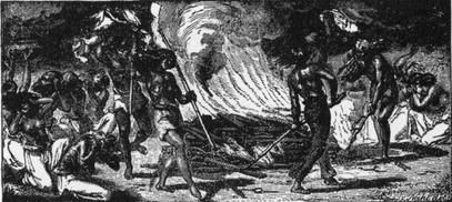Indians burning their dead.