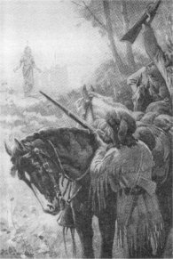 Truckee approaches white men for the first time.  From O. O. Howard My Life & Experiences Among Our Hostile Indians