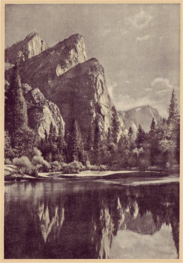 The Three Brothers, the tallest of which is Eagle Peak, 7,773 feet high, or 3,813 feet above Yosemite Valley. PHOTO BY BEST STUDIO