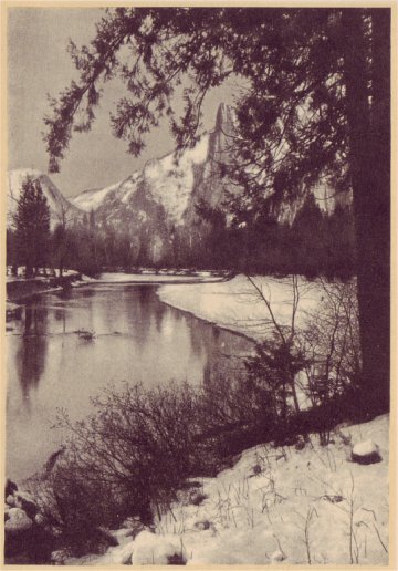 Yosemite Valley in winter when the carpets of snow are spread for winter sports. PHOTO BY GEO. E. STONE