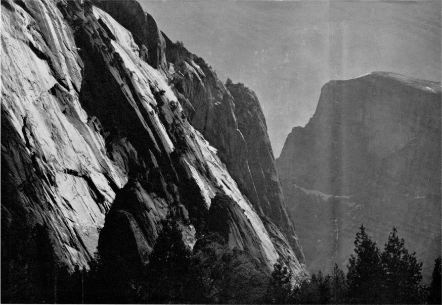 Royal Arches, Washington Column, and Half Dome, Yosemite. By Ansel Adams