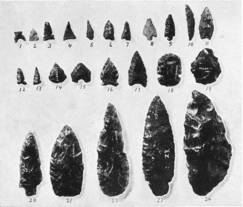 Obsidian and Flint Points.