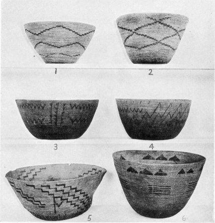 Coiled cooking baskets of three-rod technique.
