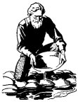 Miner panning for gold