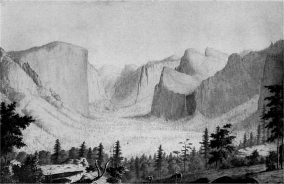 The First Drawing Made in Yosemite. By Thomas A. Ayers, 1855.