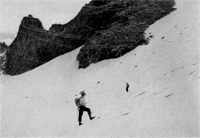 Measuring the Mount Lyell Glacier. By Ralph Anderson, NPS