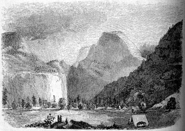 VIEW OF NORTH AND SOUTH DOMES, “TO-COY-AE” AND “TIS-SA-ACK,” FROM THE VALLEY.