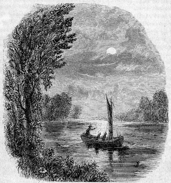 NIGHT SCENE OF THE MAIN BRANCH OF THE SACRAMENTO RIVER.