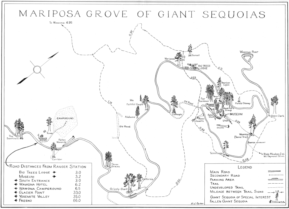 Map: Mariposa Grove of Giant Sequoias