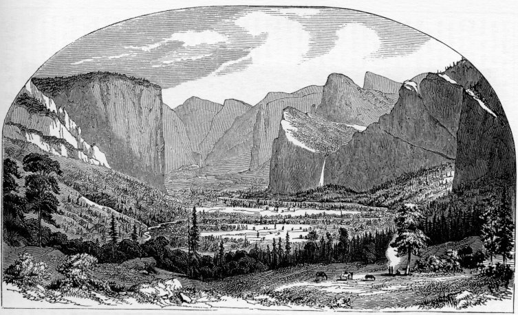 GENERAL VIEW OF THE YO-SEMITE VALLEY, from Open-eta-noo-ah,—Inspiration Point,—on the Mariposa Trail.