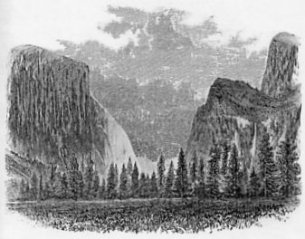 Fig. 1. EL CAPITAN AND THE BRIDAL VEIL FALL.