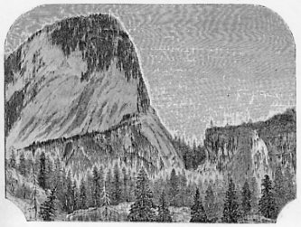 Fig. 6. THE CAP OF LIBERTY AND THE NEVADA FALL.