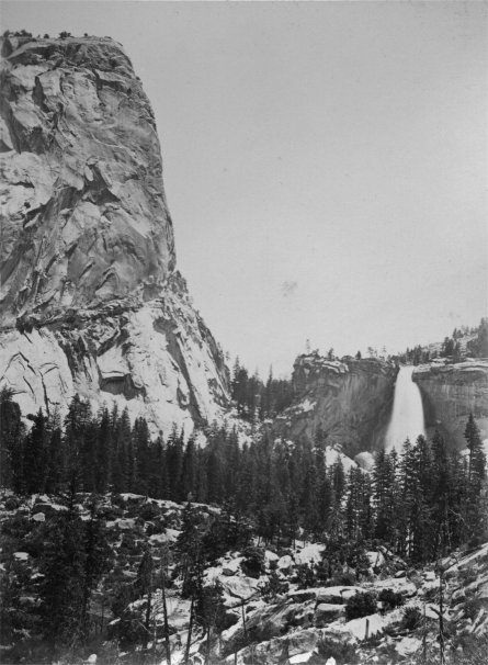 THE NEVADA FALL AND THE CAP OF LIBERTY.