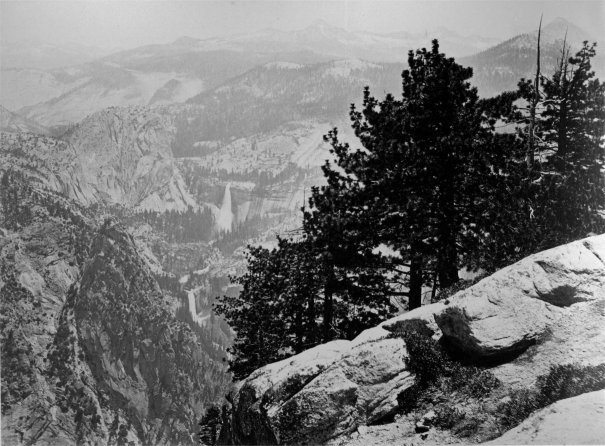 VIEW LOOKING TOWARDS THE NEVADA AND MERCED FALLS, from Glacier Point.