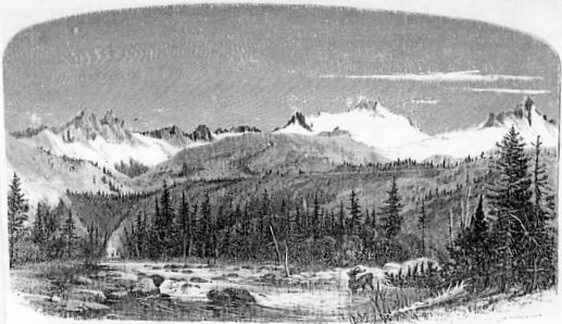 PLATE VIII. MOUNT LYELL GROUP, AND THE SOURCE OF THE TUOLUMNE RIVER.
