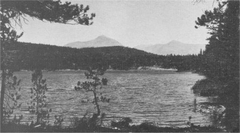 Mts. Dana and Gibbs dominate the skyline in this view from Dog Lake.  Anderson, NPS