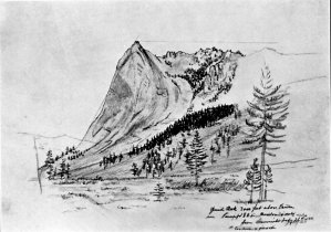 CLIFF NEAR CAMP 181 ON CHARLOTTE CREEK HEADWATERS OF KINGS RIVER