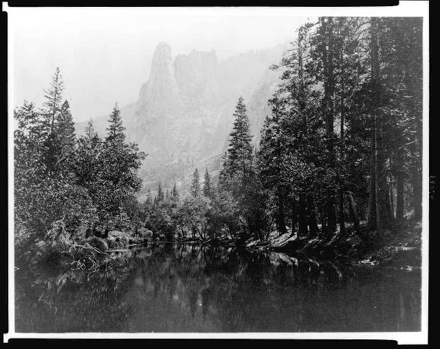 The Sentinel with lake and trees in foreground