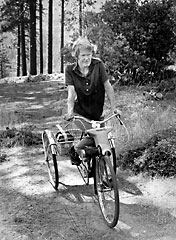 Shirley Sargent on bike