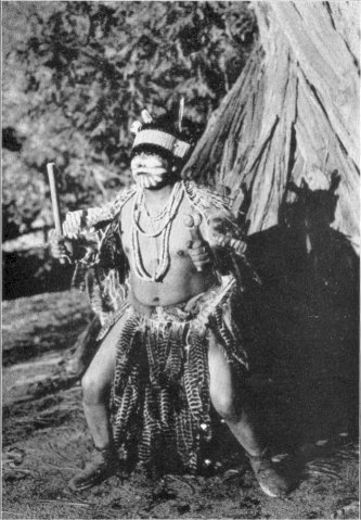 Lee-mee (Chris Brown) wearing ceremonial dance costume