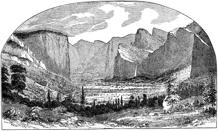 THE FIRST PICTURE OF YOSEMITE VALLEY. Sketched by Thomas A. Ayres, June 27, 1855 (not June 20)