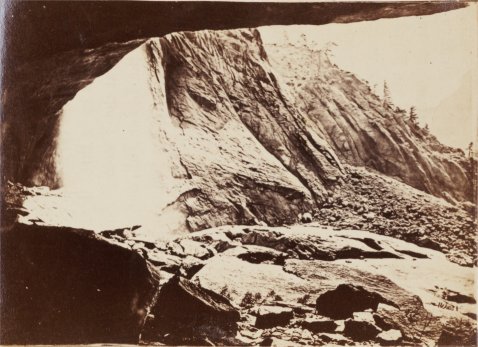 IX. Base of Upper Yosemite Fall, from the Yosemite Cave.