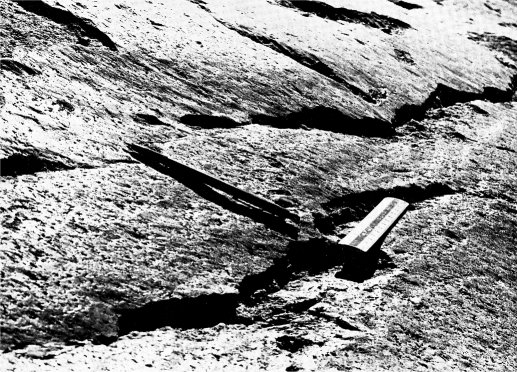 Figure 4. Subglacial water flutes and striations on Pothole Dome