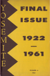 Cover, Yosemite Nature Notes, 'Final' Issue, 40(6) 1962