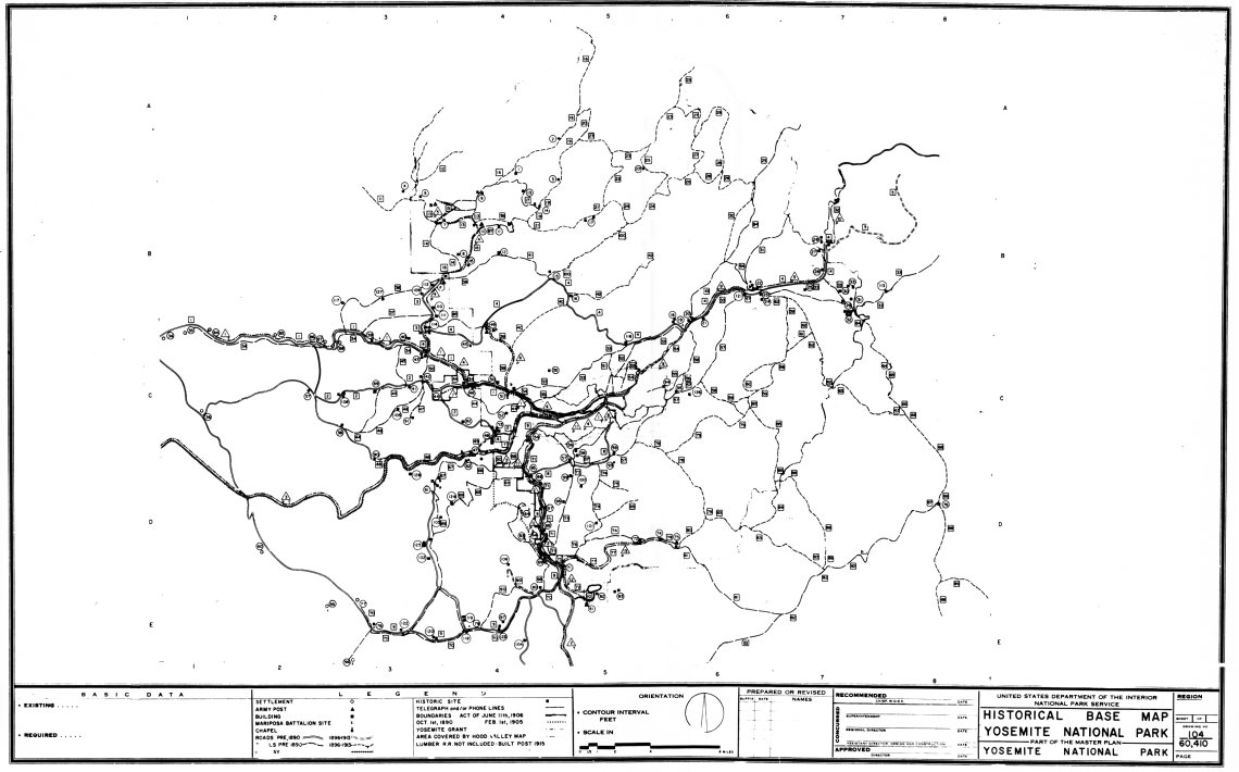 Historical Base Map Yosemite National Park; Historical Base Map #1