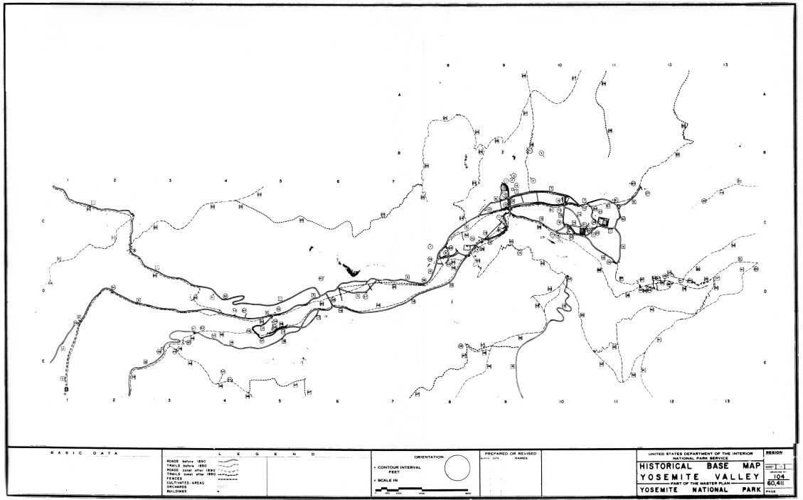 Historical Base Map Yosemite Valley