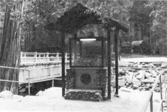 Illustration 132. Water gauging station at Happy Isles. Photos by Robert C. Pavlik, 1985, and Linda W. Greene, 1984